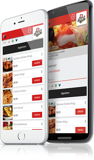 Online ordering website is designed for mobile