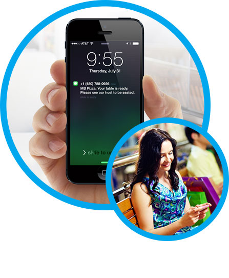 Customers receive text messages when their table is ready
